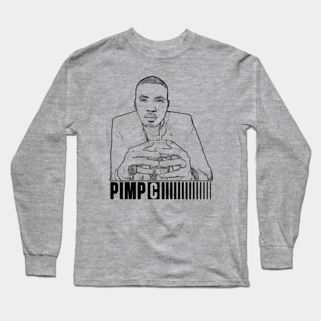 Pimp C // Rapper// Black retro style Long Sleeve T-Shirt by Degiab